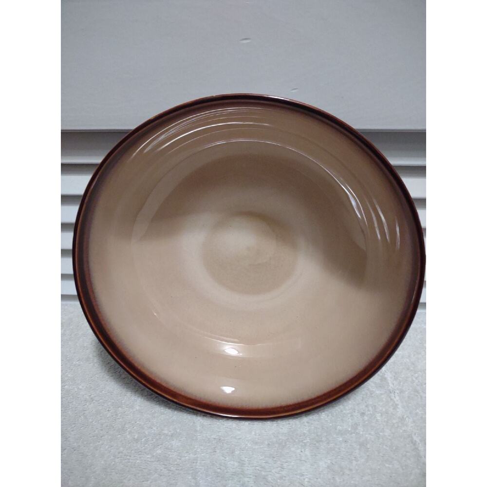 Sango Nova Brown 4933 Beige Tan Vegetable Pasta Serving Bowl 9" Wide 3" High